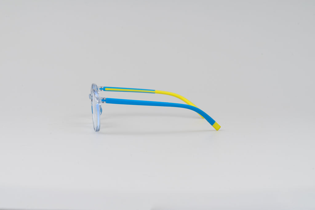 Pat Gray/yellow/blue temple